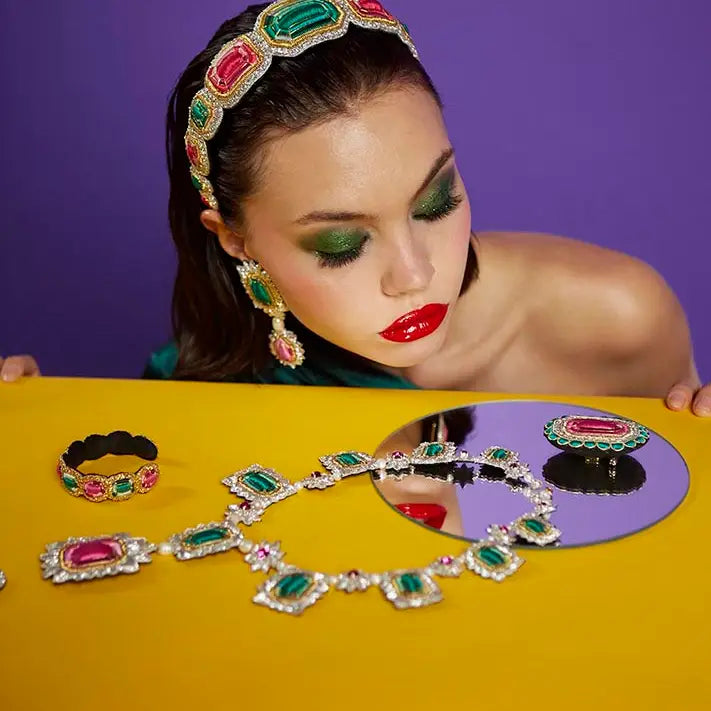 Emeralds and Rubies Queen Necklace