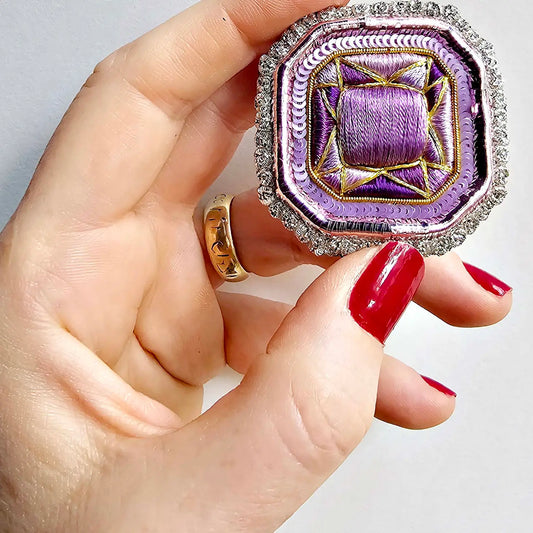 Rose Quartz Trompe L'oeil Brooch