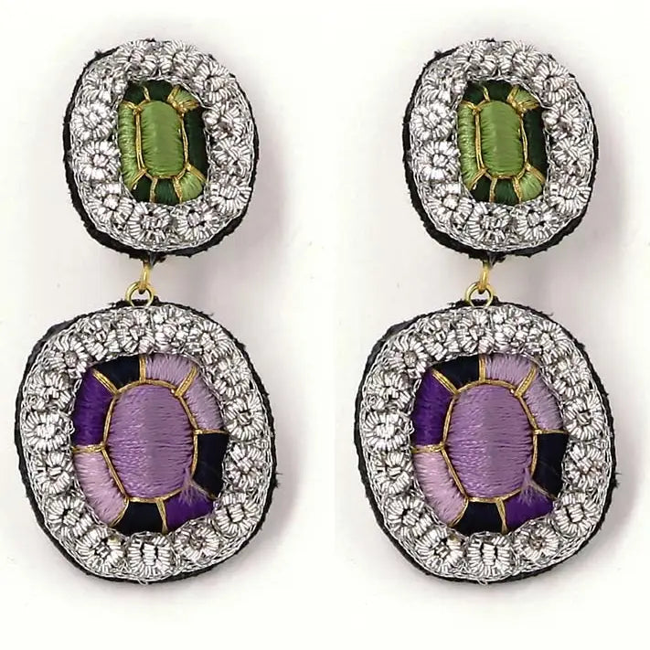 Youkoukoun Amethyst and Peridot Earring