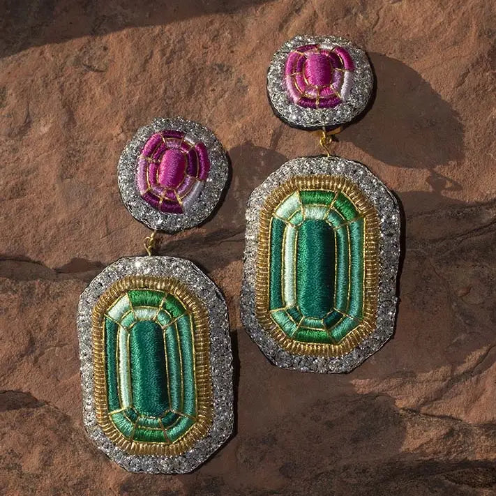 Youkoukoun Ruby and Emerald Earring