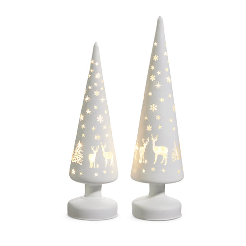 Lighted Woodland Scene Trees