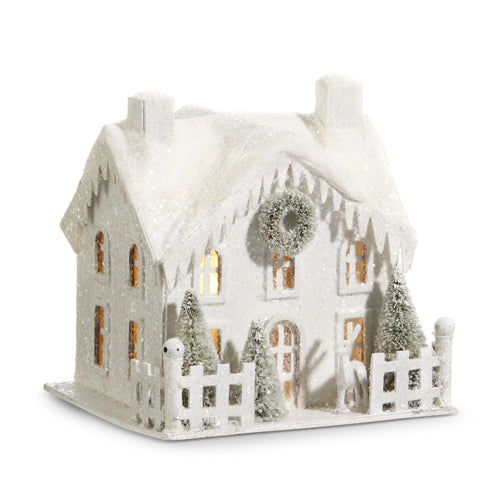 6.25 Lighted White Snowy House