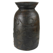 Load image into Gallery viewer, Carved Wood Pot Dark
