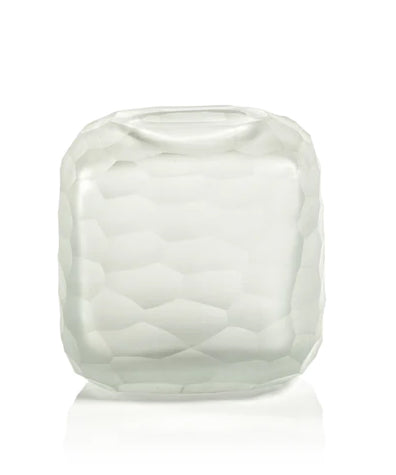 Hammered Frosted Glass Vase