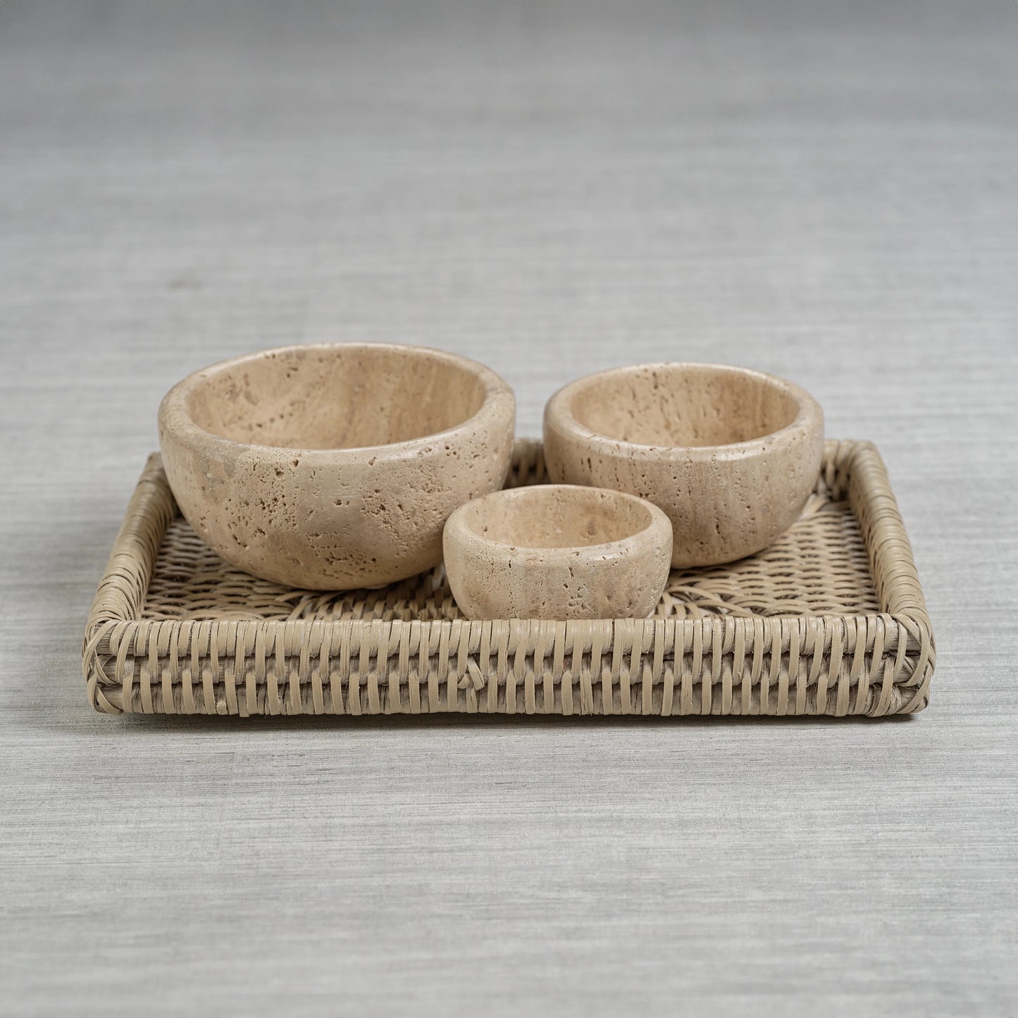 Multi serve Beige Travertine Bowl