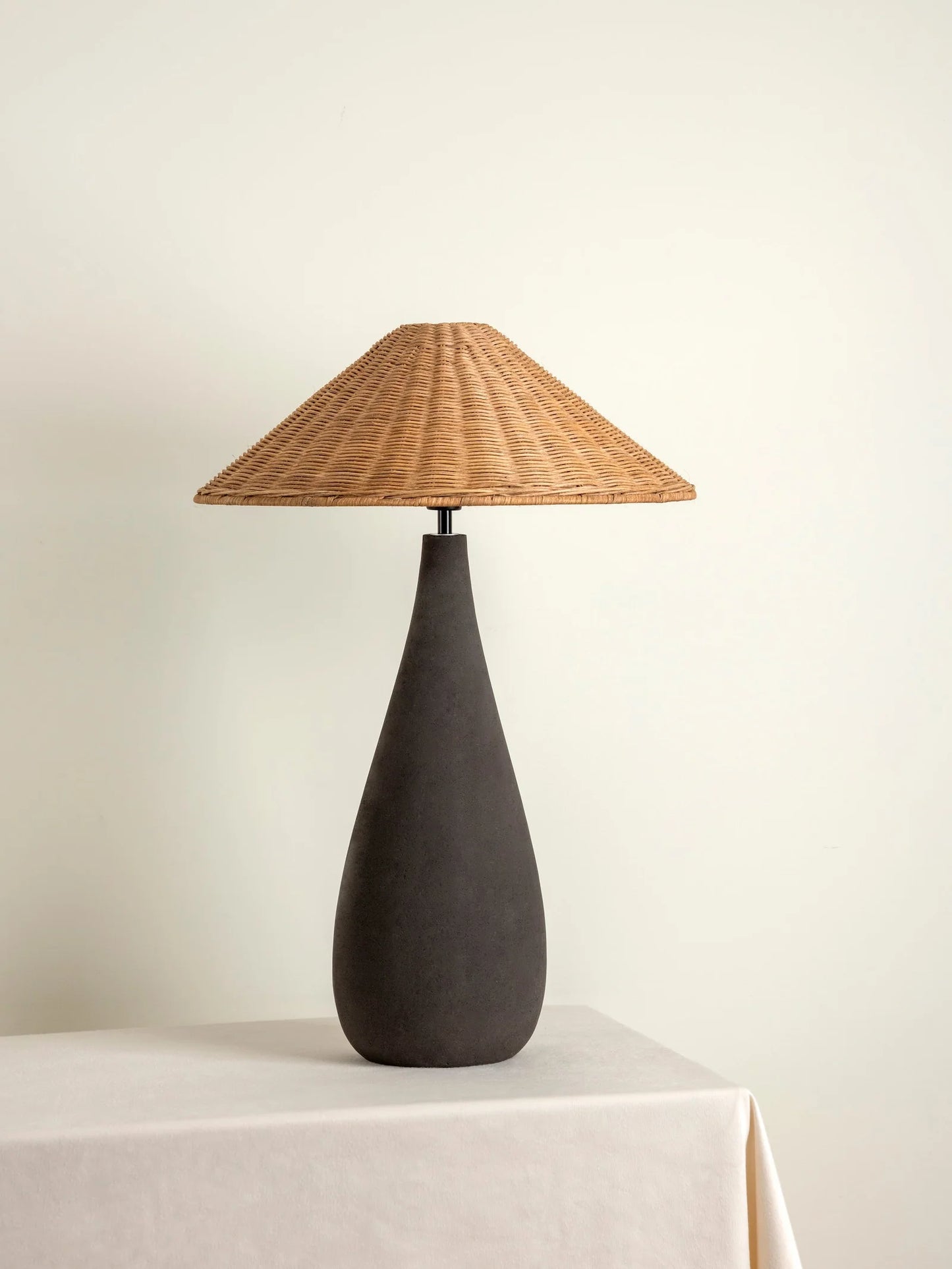 Concrete and Rattan Lamp