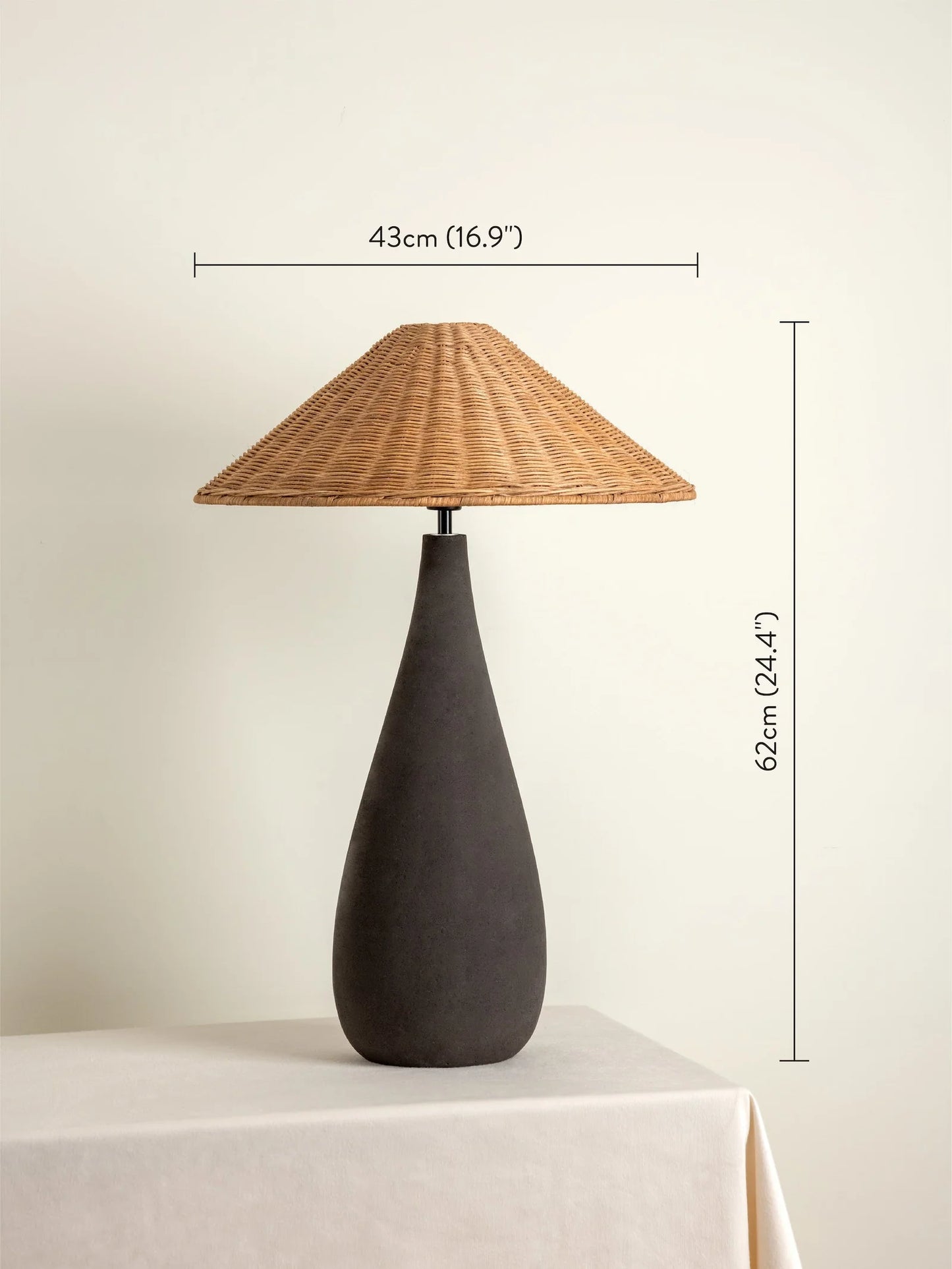 Concrete and Rattan Lamp