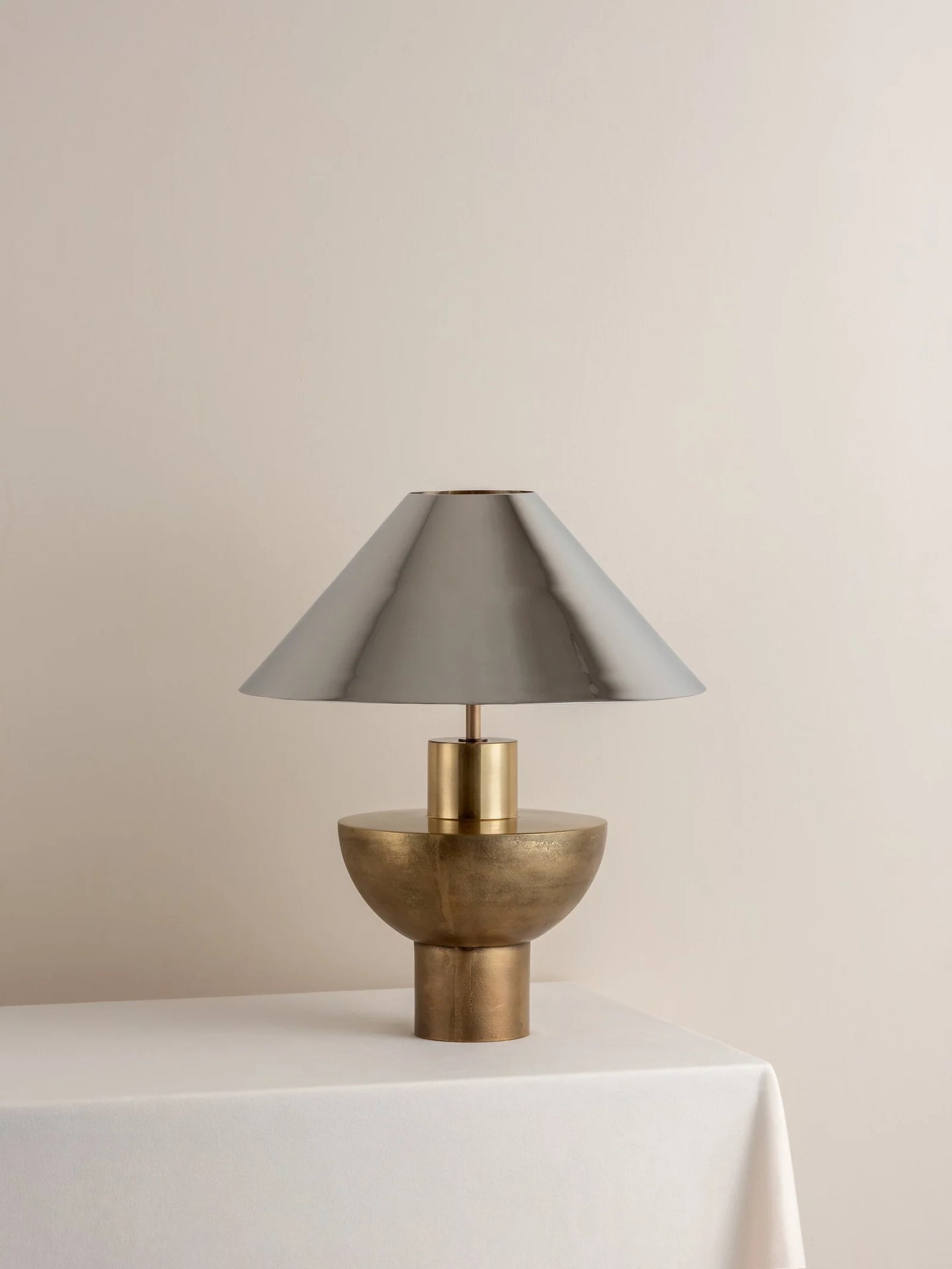 Brass and chrome lamp