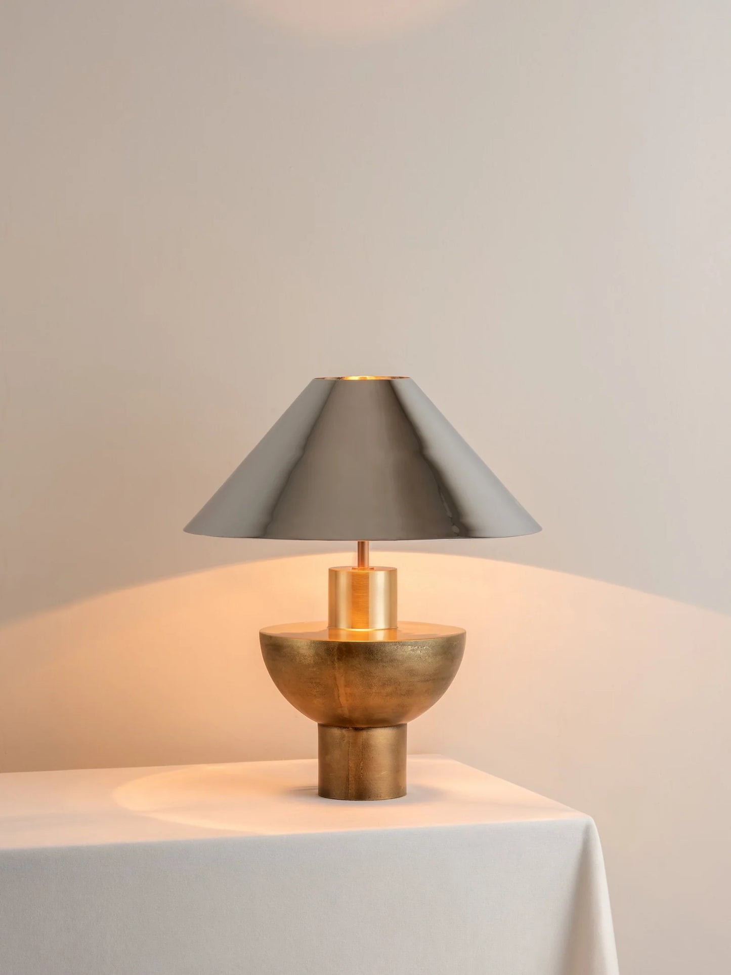 Brass and chrome lamp