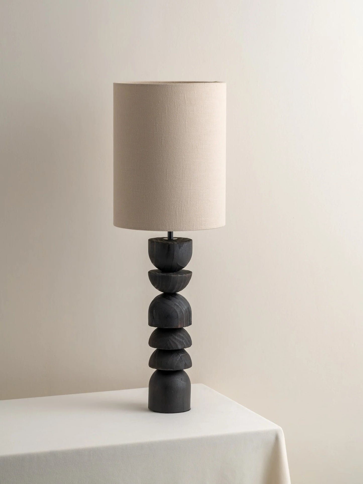 Tall Charred Wood and Linen Shade