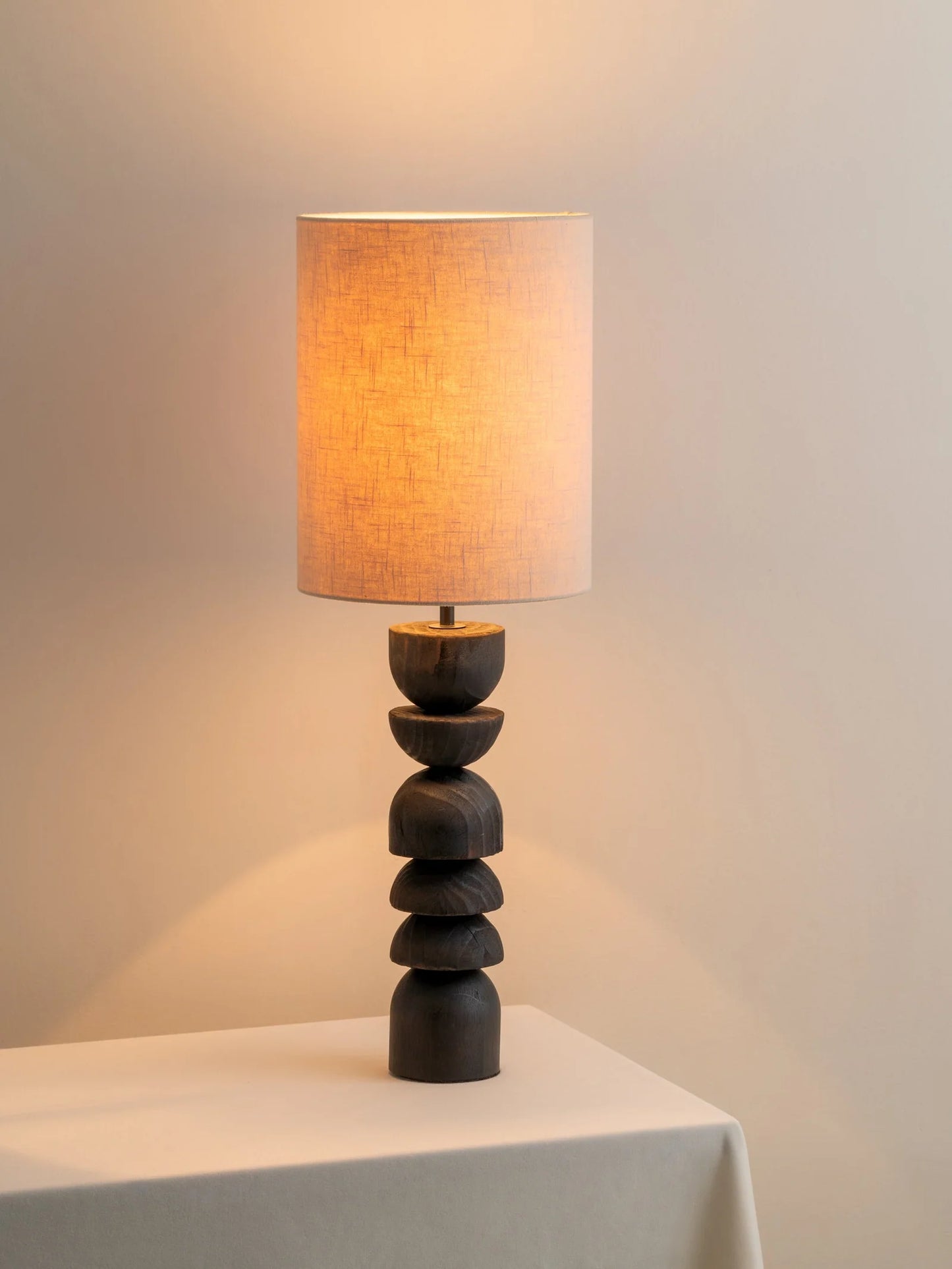 Tall Charred Wood and Linen Shade