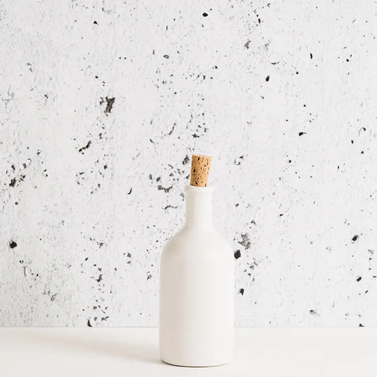 Stoneware Olive Oil Bottle matte white