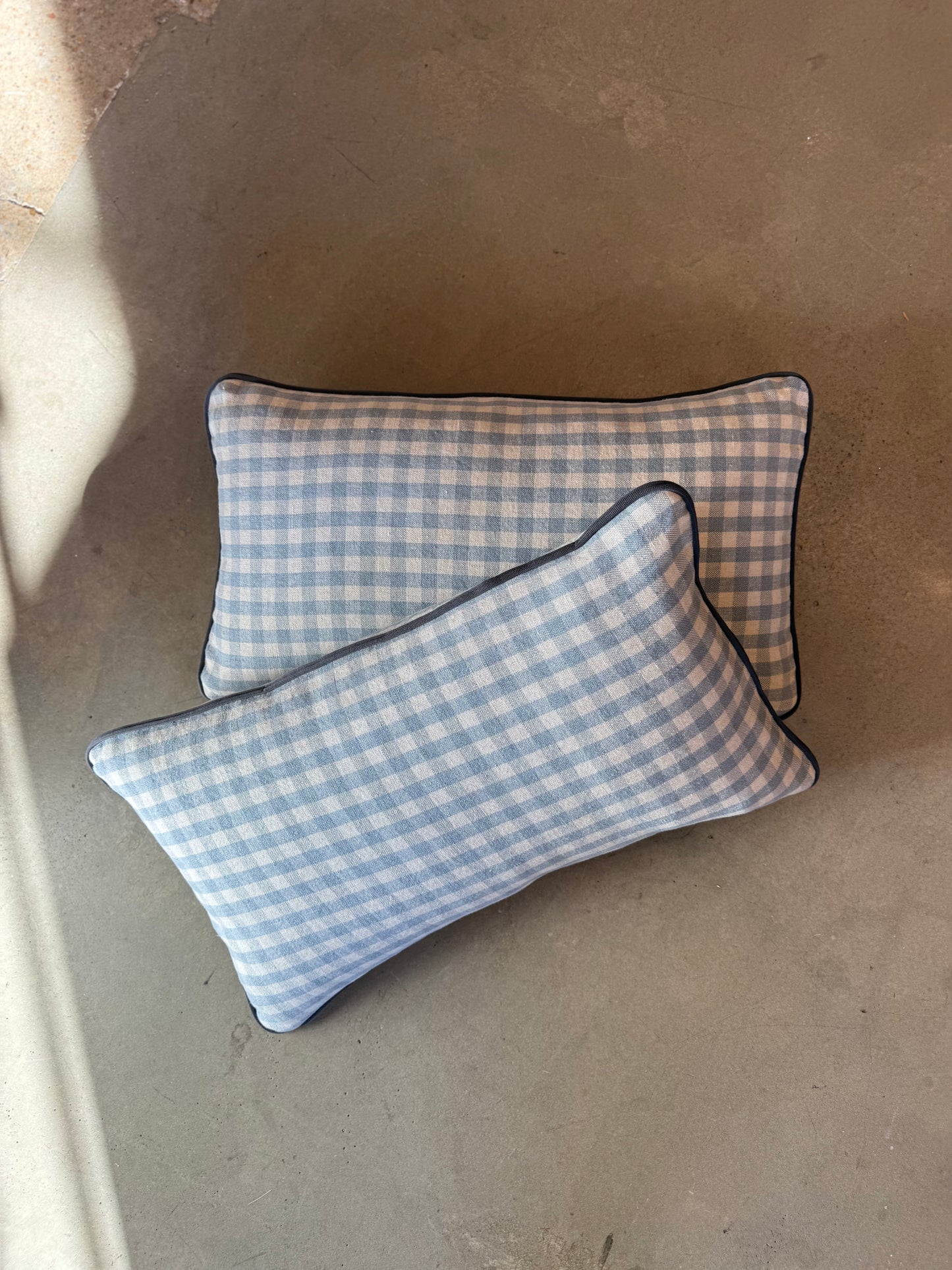 Cornflower Blue Gingham Pillow