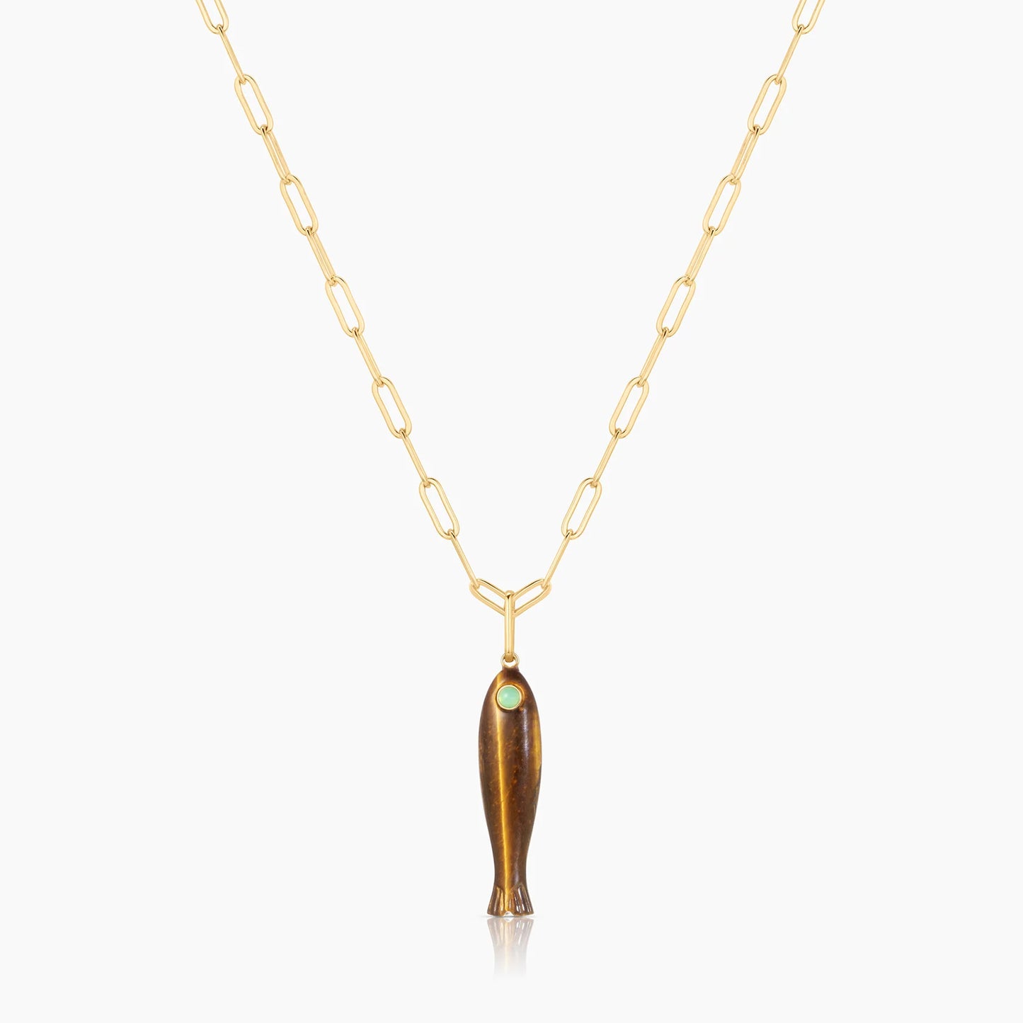 Fish Tigers Eye Charm