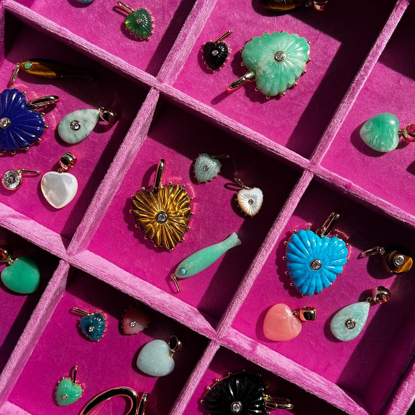 Melanie Tigers Eye Clip Heart Charm