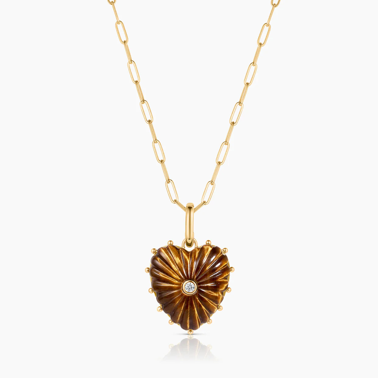 Melanie Tigers Eye Clip Heart Charm