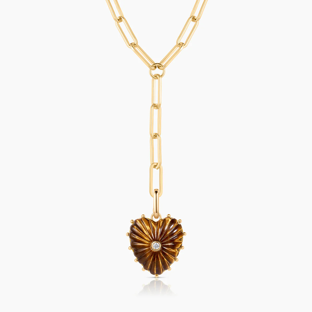 Melanie Tigers Eye Clip Heart Charm