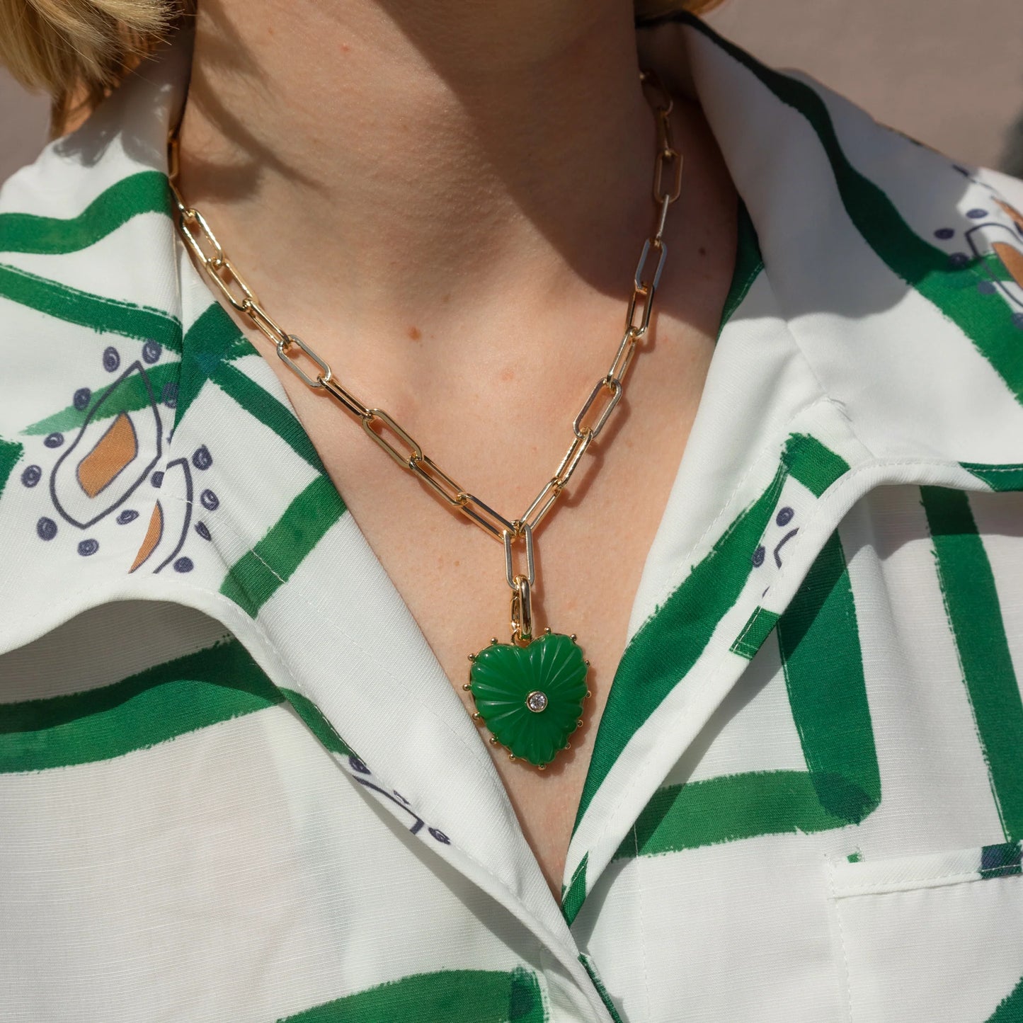 Melanie Jade Clip Heart Charm