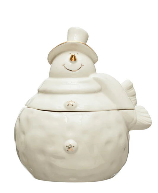 Stoneware Snowman Cookie Jar