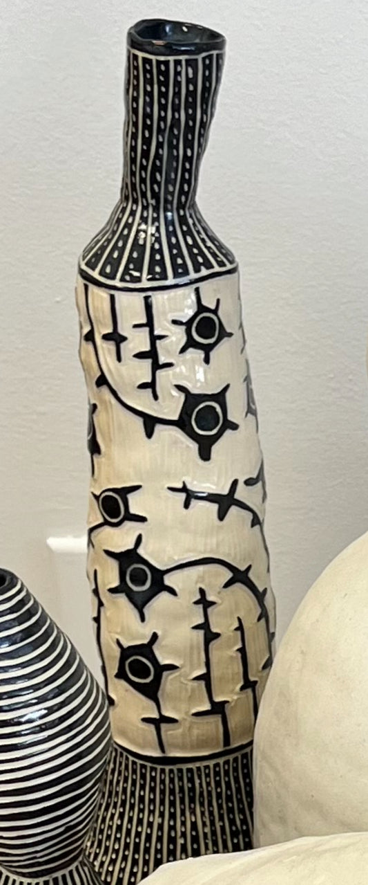 Black and White Medium Vase