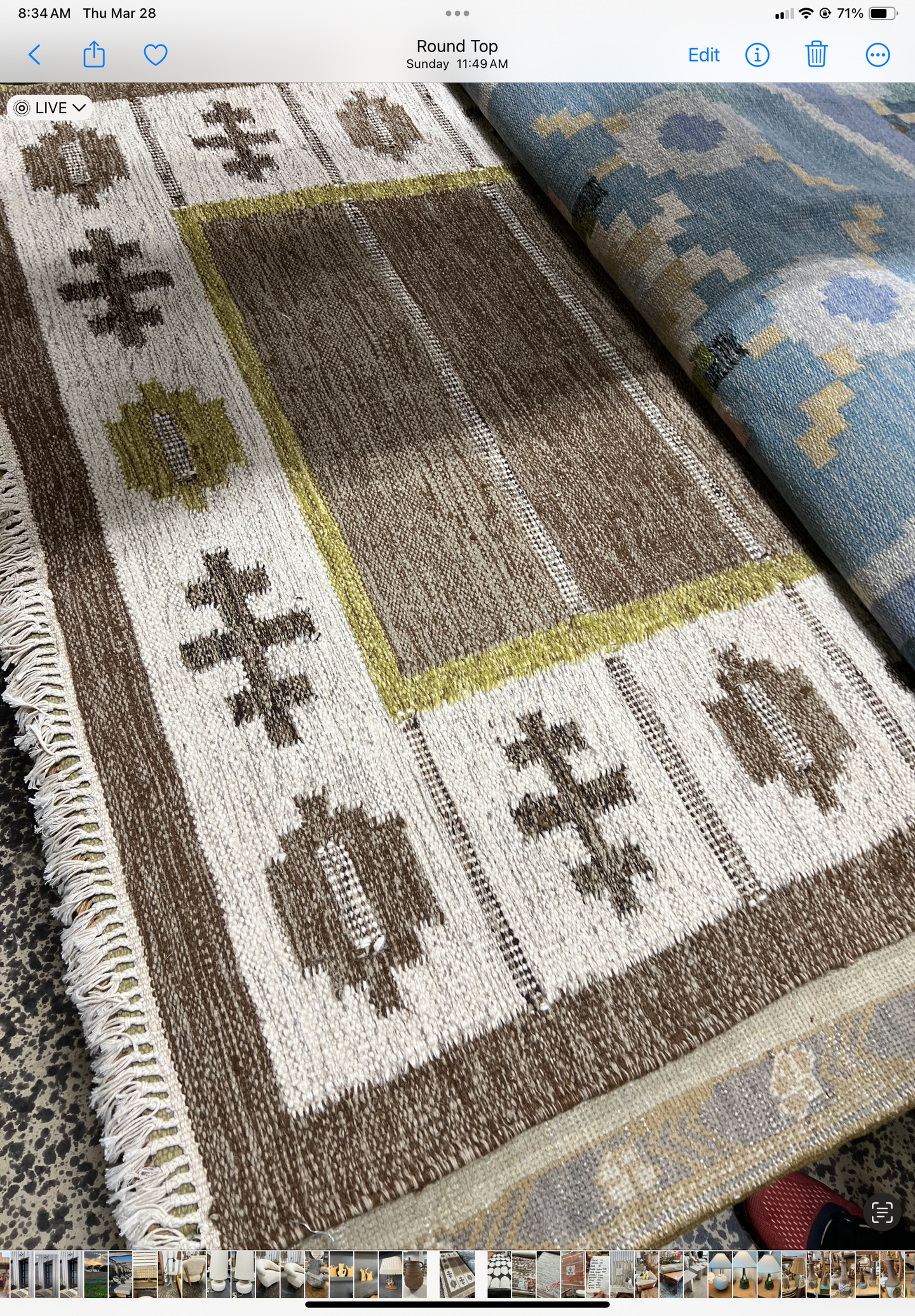 Browns/ivory/lime rug