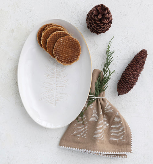 Stoneware Platter w/Tree
