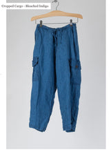 Load image into Gallery viewer, Cargo Cropped Indigo Pant
