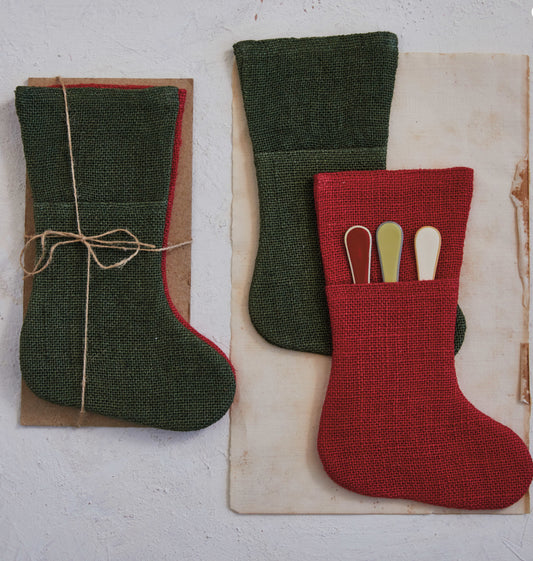Jute Stocking Shaped Cutlery Sleeves