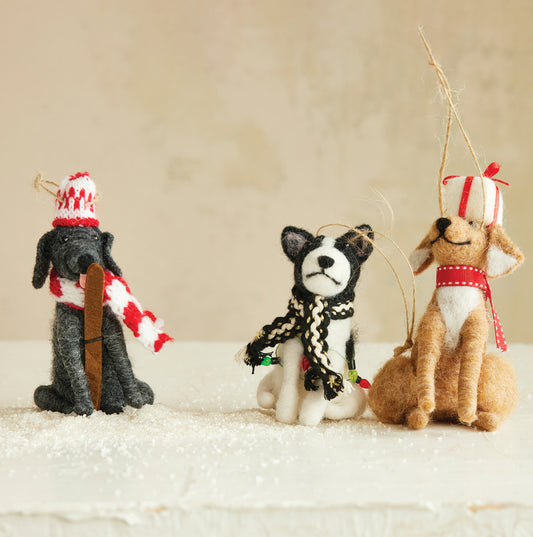 Wool Felt Dog Ornament