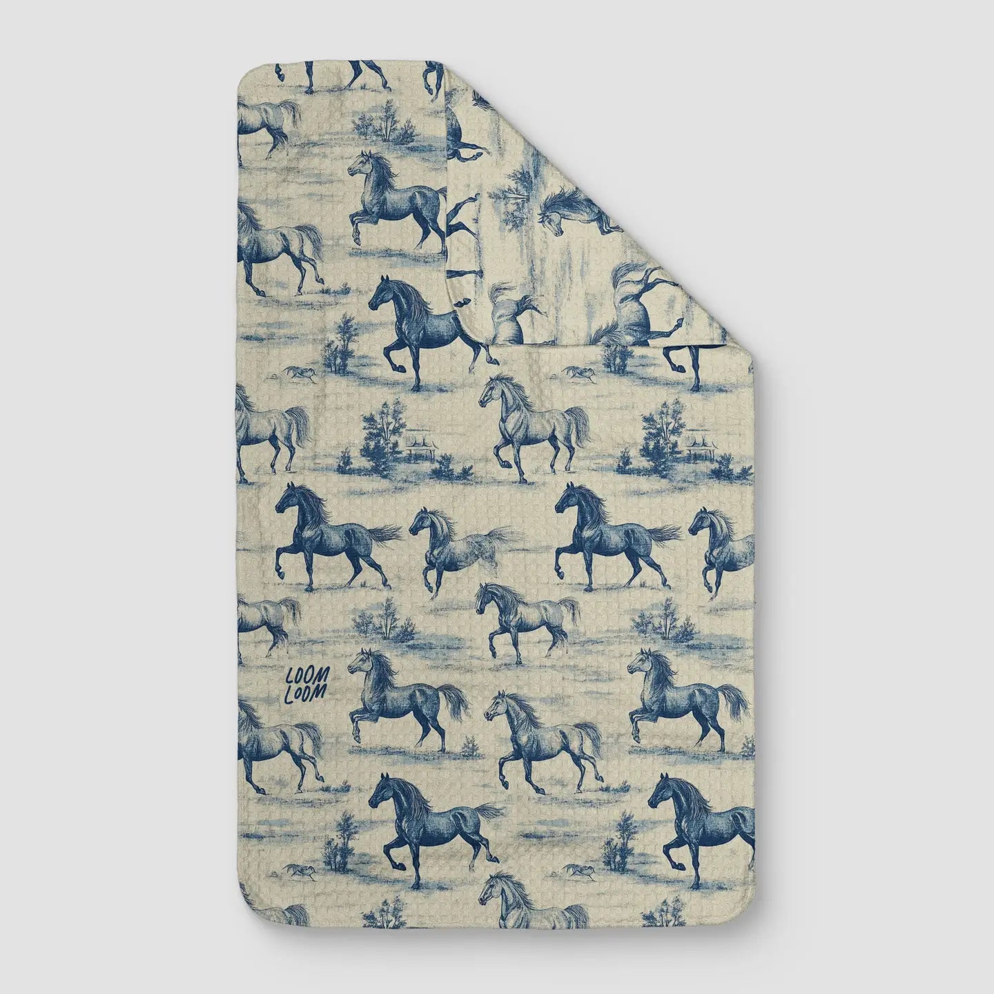 Blue Horses Kitchen Towel