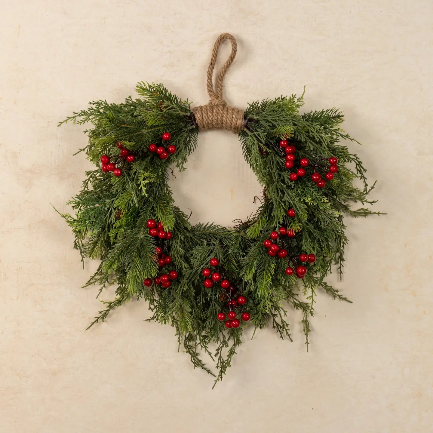Pine, Cedar and Berries Hanging Wreath