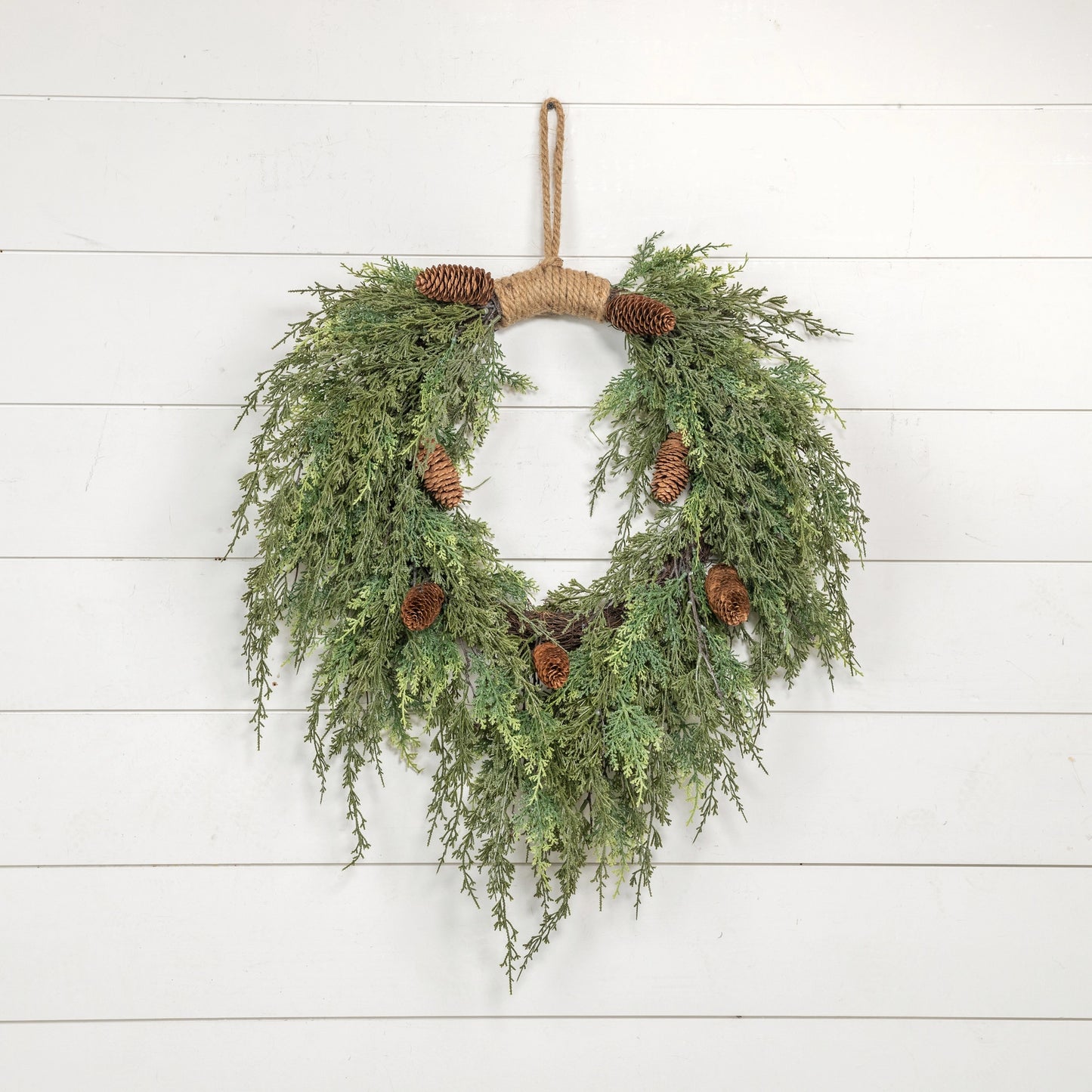 Cedar and Cones Hanging Wreath