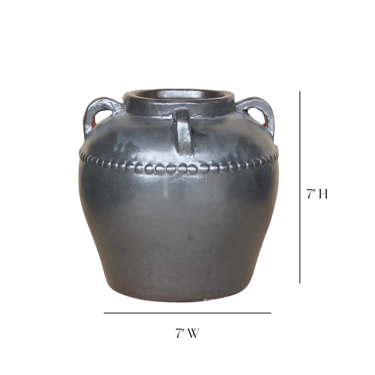Dumont Grey Glazed Vase with Handles