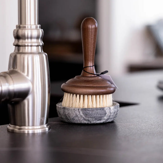 Grey Marble Soap & Brush Holder
