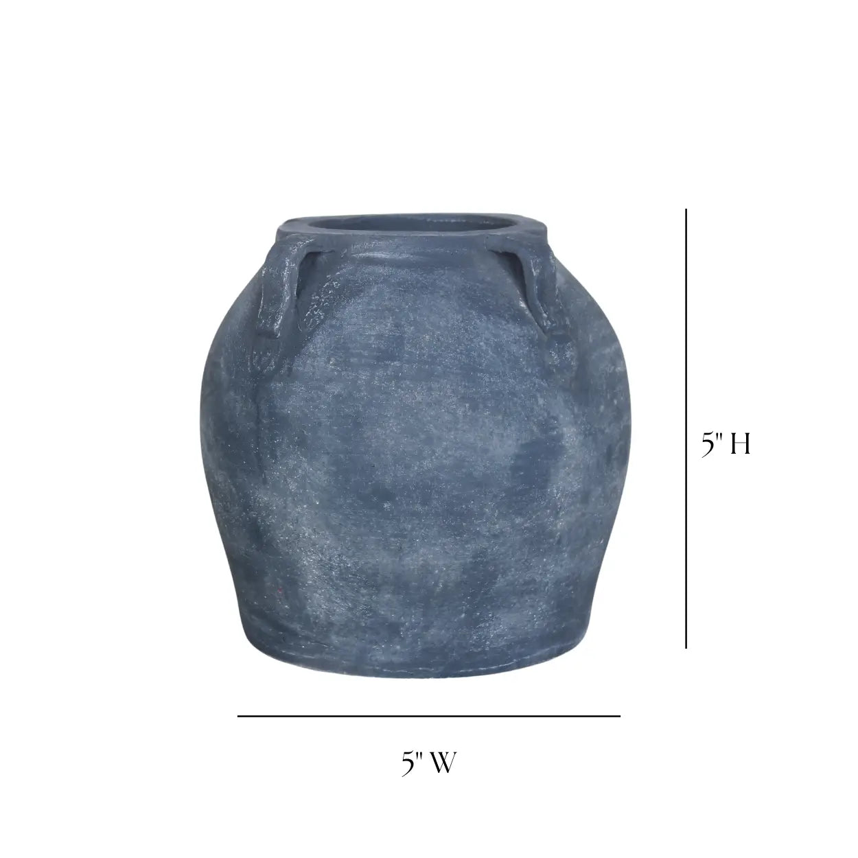 Noir Black Wash Vase with Handles Small