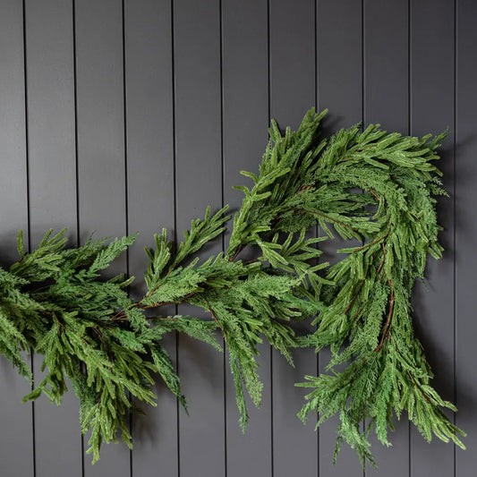 Norfolk & Cypress Mix Real Touch Faux Christmas Garland 9ft