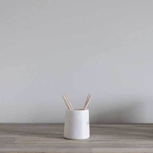 White Marble Toothpick Holder