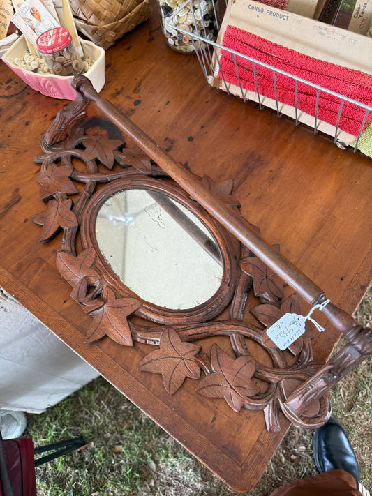 Vintage Victorian Mirror Towel Rack