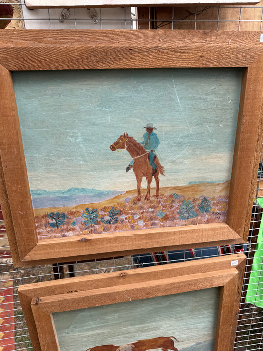 Vintage Cowboy Painting