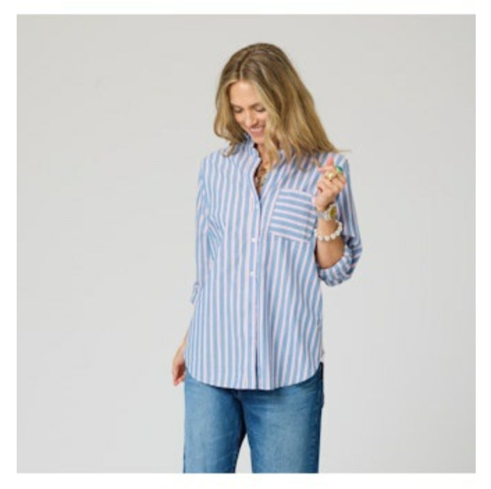 Mia Ruffle Stripe Shirt