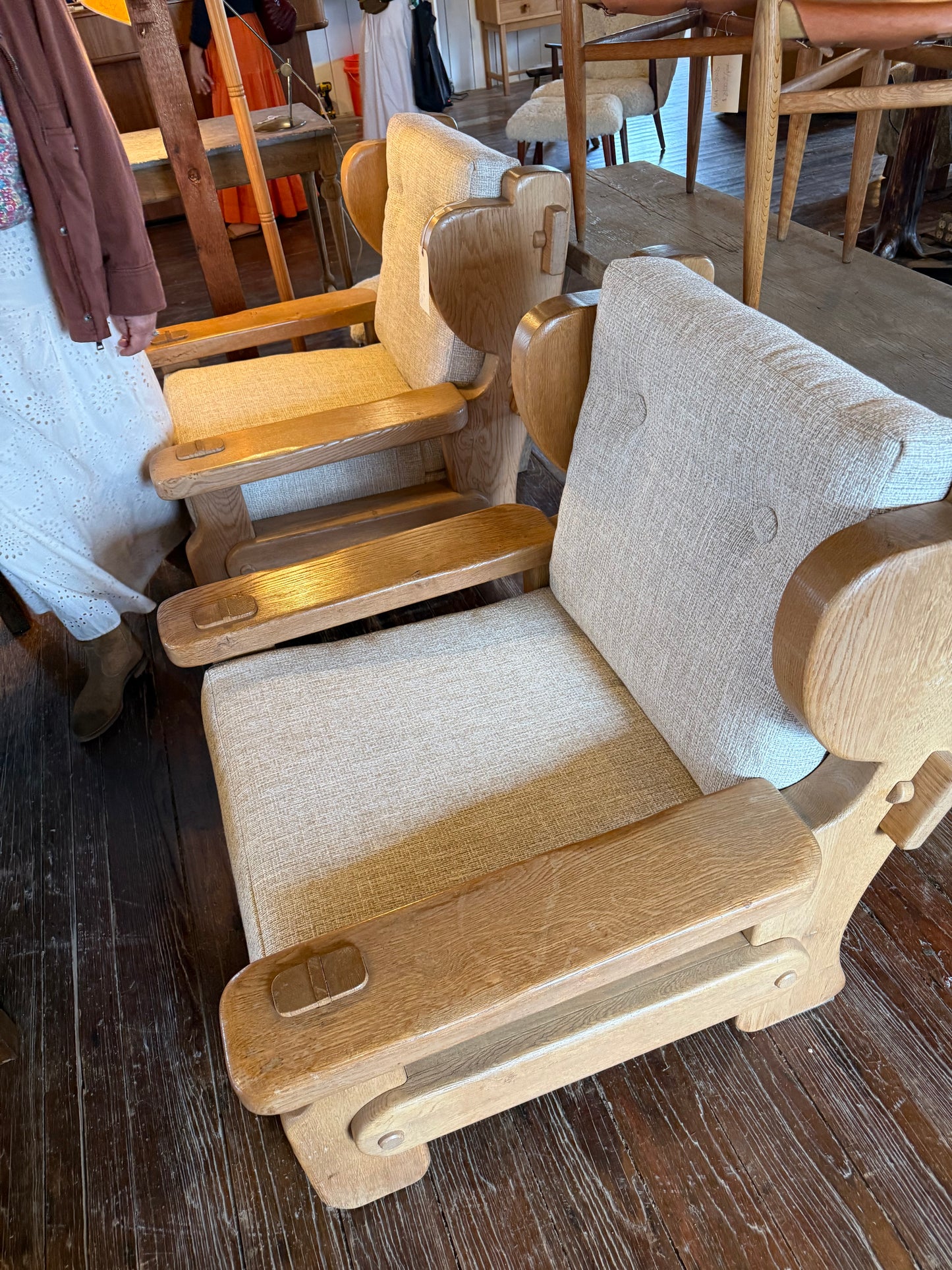 Pair Belgium Brutalist Lounge Chairs