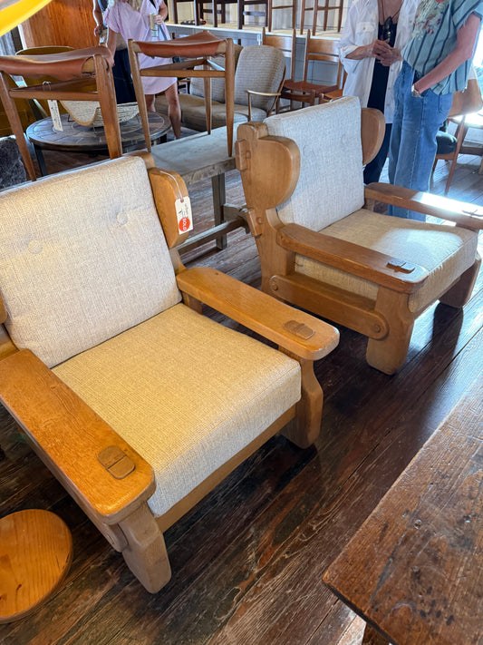 Pair Belgium Brutalist Lounge Chairs