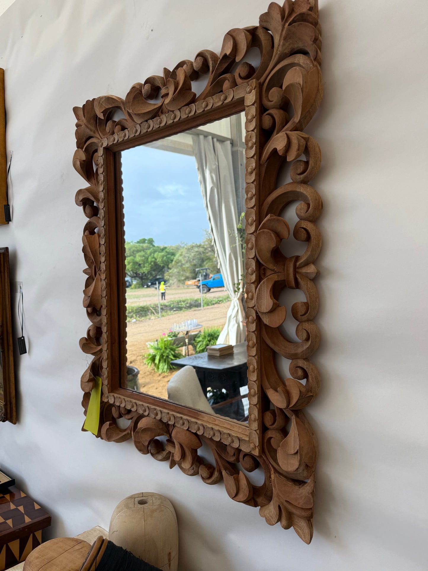 Pair Wood Carved Mirrors