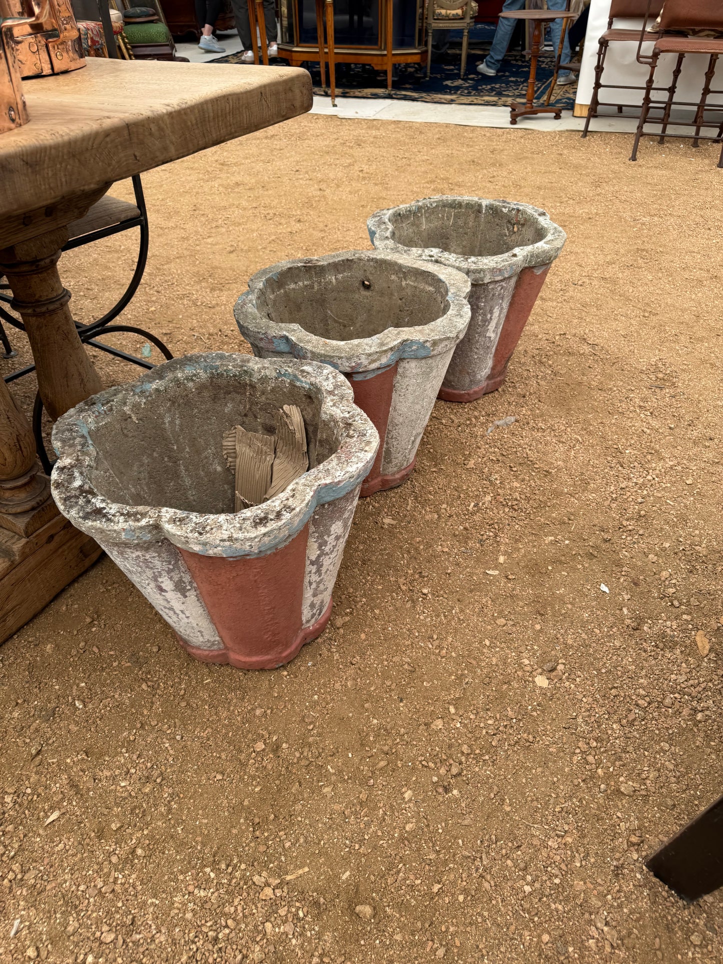 Chippy Painted Cement Pots