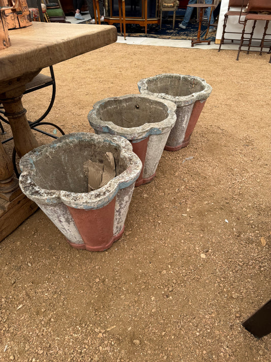 Chippy Painted Cement Pots