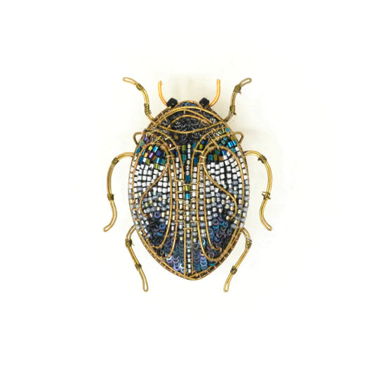 Jeweled Scarab Brooch Pin