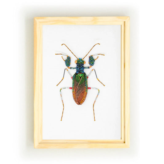 Bark Mantis Beaded Art