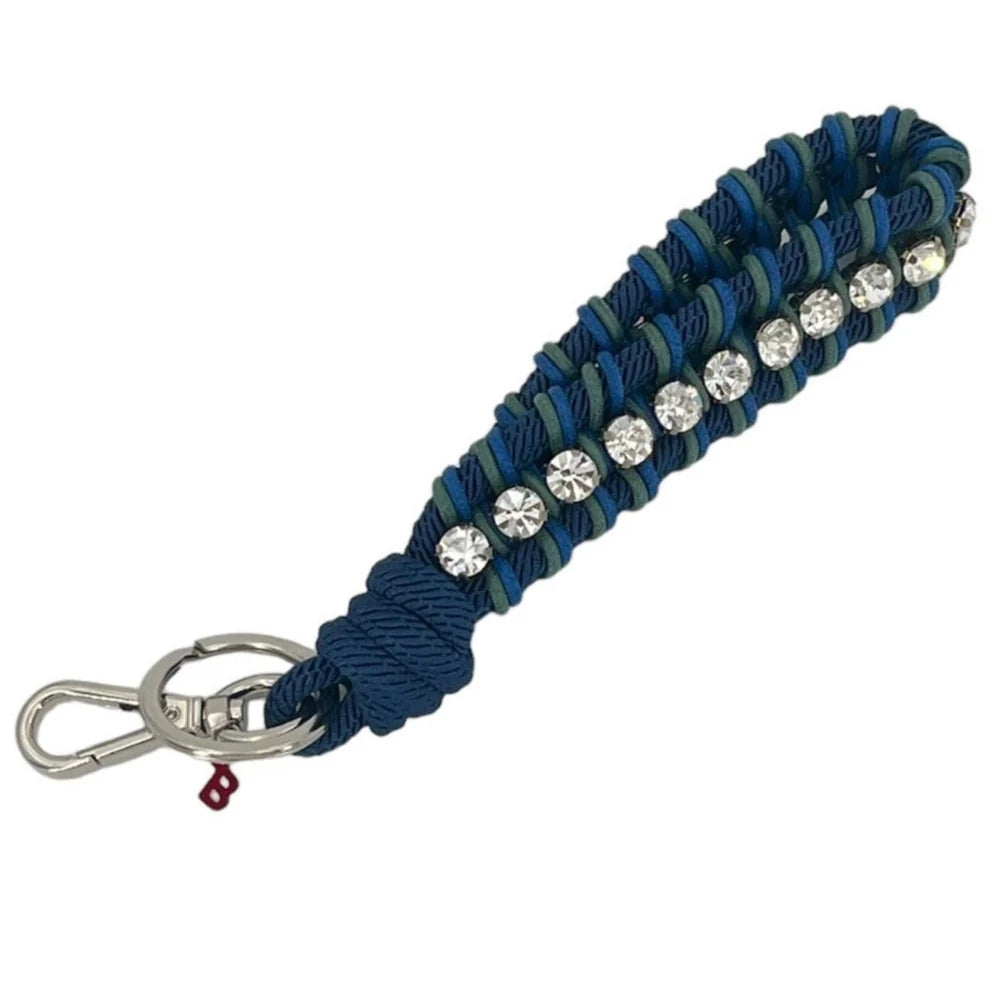 Rhinestone Key Ring Blue with Stones