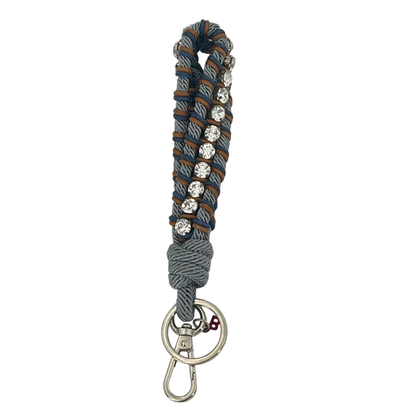 Rhinestone Key Ring Blue/Grey W/Stones