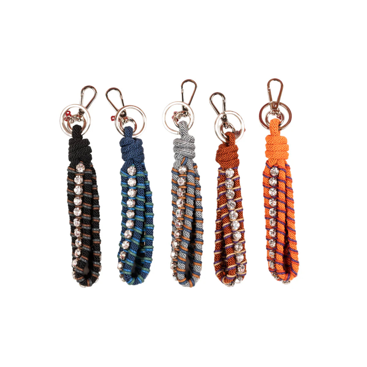 Rhinestone Key Ring Blue/Grey W/Stones